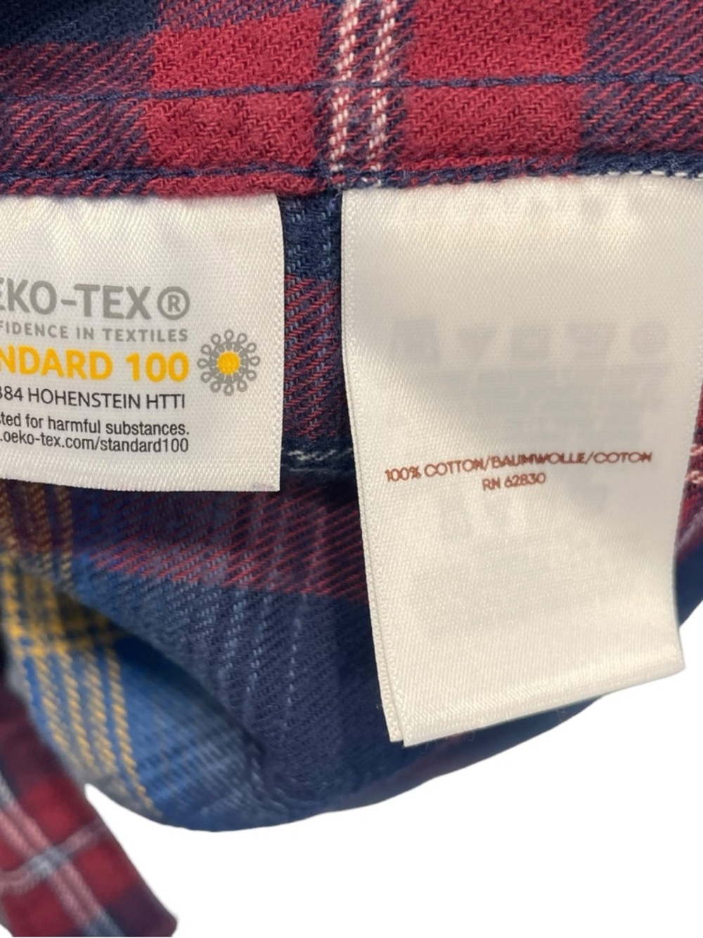 Blake Shelton x Lands End Cotton Flannel Plaid Button Down Blue Red XL 18 EUC - Picture 4 of 6